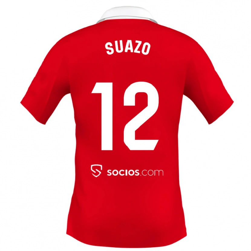 Danxen Mulher Camisola Gabriel Suazo #12 Vermelho Branco Cinza Alternativa 2025/26 Camisa Brasil
