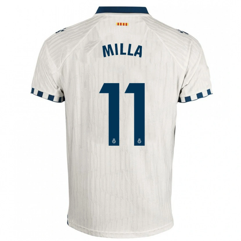 Danxen Mulher Camisola Pere Milla #11 Branco Azul Alternativa 2025/26 Camisa Brasil