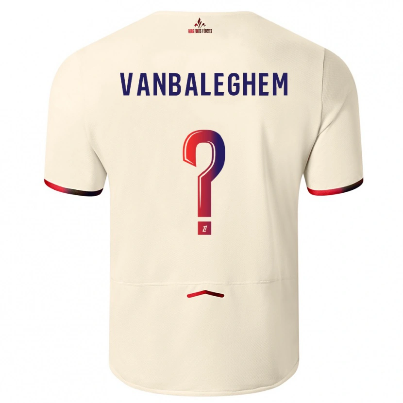 Danxen Mulher Camisola Valentin Vanbaleghem #0 Branco Sujo Vermelho Alternativa 2025/26 Camisa Brasil