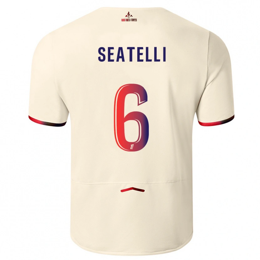 Danxen Mulher Camisola Adrien Seatelli #6 Branco Sujo Vermelho Alternativa 2025/26 Camisa Brasil