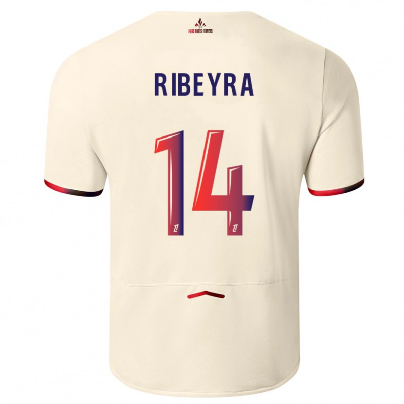 Danxen Mulher Camisola Anaïs Ribeyra #14 Branco Sujo Vermelho Alternativa 2025/26 Camisa Brasil