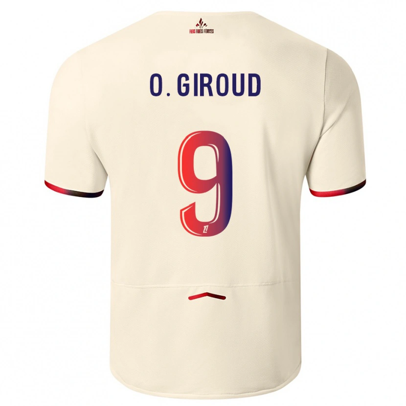 Danxen Mulher Camisola Olivier Giroud #9 Branco Sujo Vermelho Alternativa 2025/26 Camisa Brasil