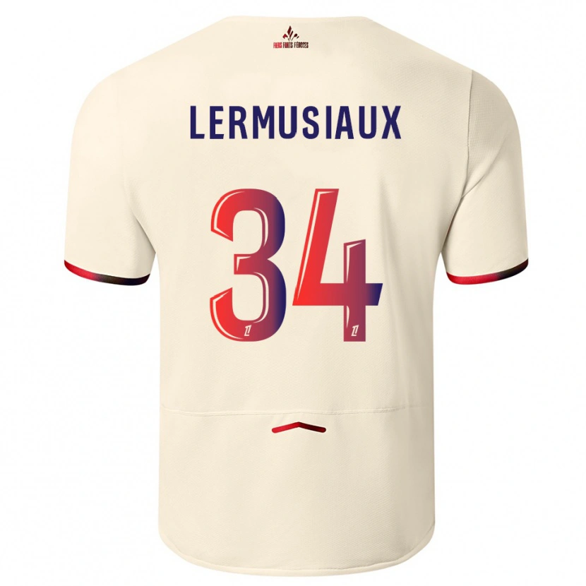 Danxen Mulher Camisola Chrystal Lermusiaux #34 Branco Sujo Vermelho Alternativa 2025/26 Camisa Brasil