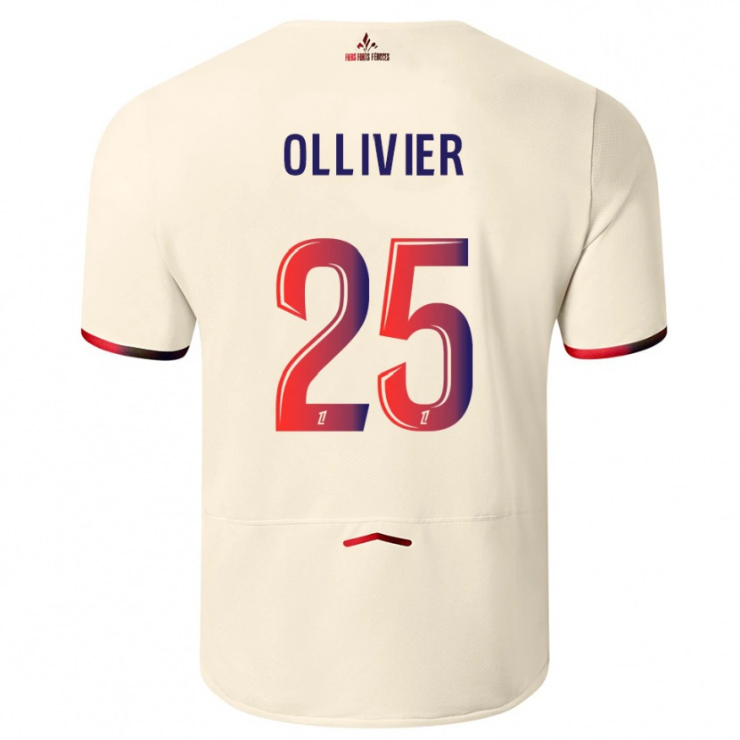 Danxen Mulher Camisola Agathe Ollivier #25 Branco Sujo Vermelho Alternativa 2025/26 Camisa Brasil