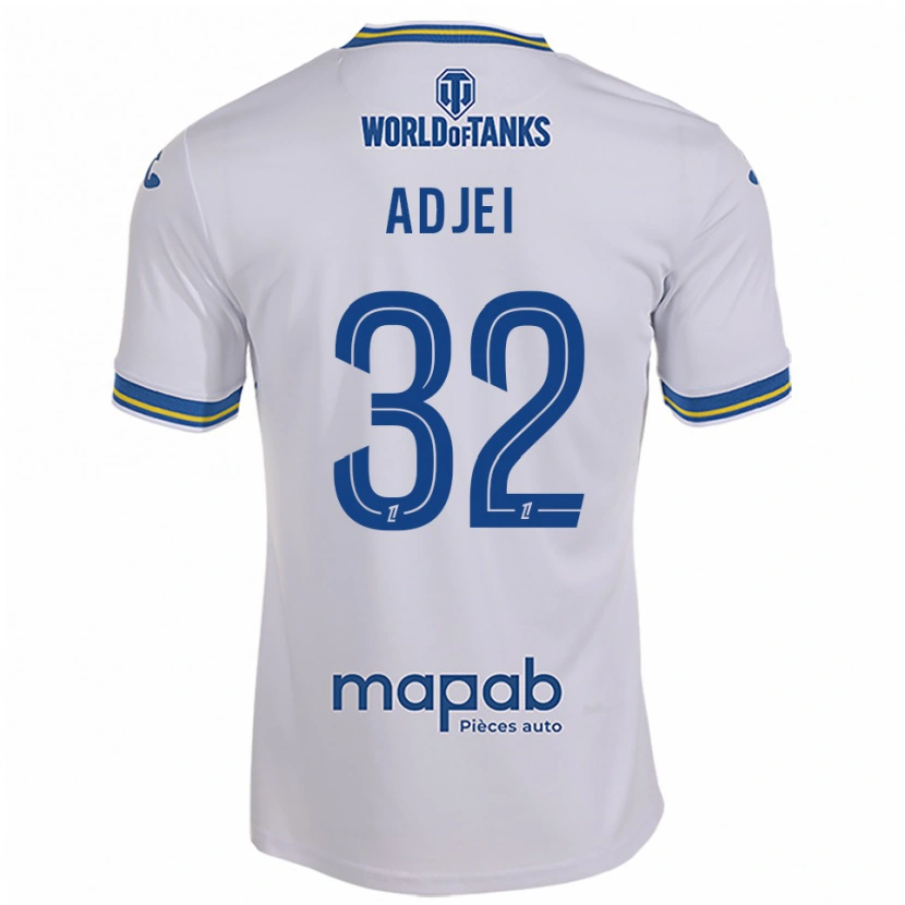 Danxen Mulher Camisola Nathaniel Adjei #32 Branco Azul Celeste Alternativa 2025/26 Camisa Brasil