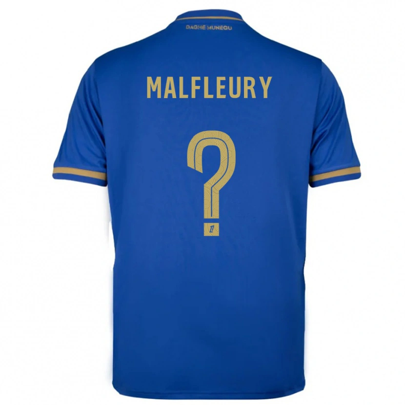Danxen Mulher Camisola Geoffrey Malfleury #0 Azul Dourado Alternativa 2025/26 Camisa Brasil