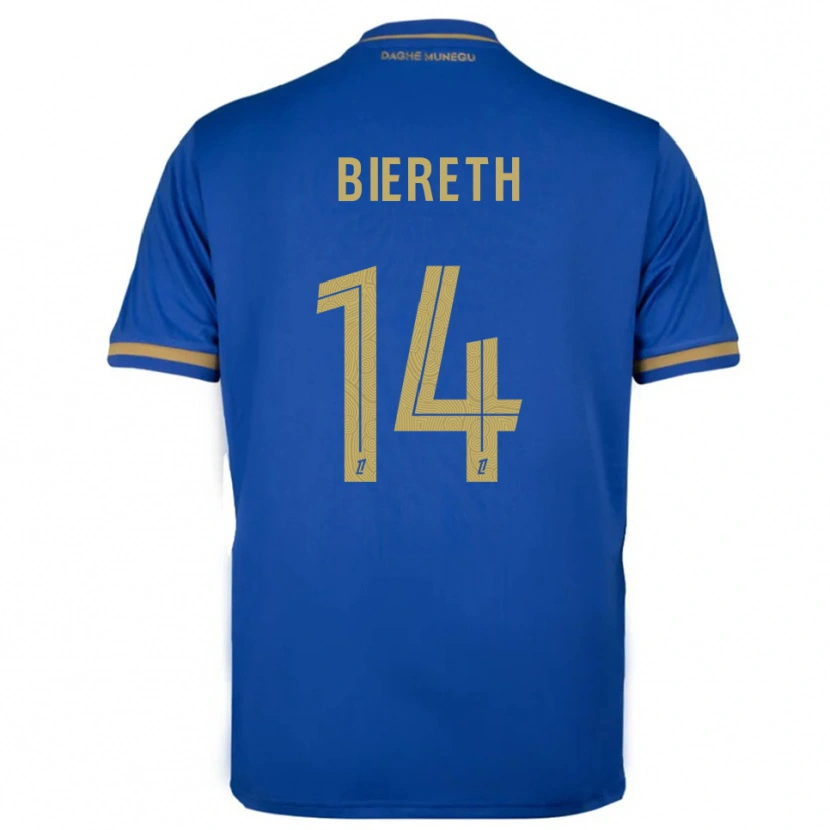 Danxen Mulher Camisola Mika Biereth #14 Azul Dourado Alternativa 2025/26 Camisa Brasil