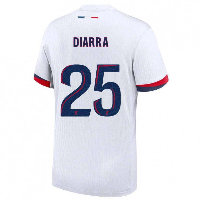 Danxen Mulher Camisola Agueissa Diarra #25 Branco Vermelho Alternativa 2025/26 Camisa Brasil