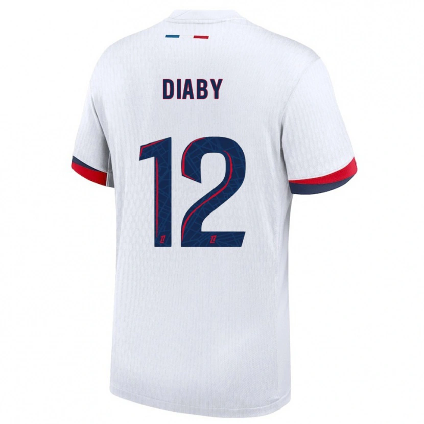Danxen Mulher Camisola Ibrahima Diaby #12 Branco Vermelho Alternativa 2025/26 Camisa Brasil