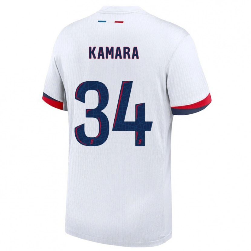 Danxen Mulher Camisola Noham Kamara #34 Branco Vermelho Alternativa 2025/26 Camisa Brasil