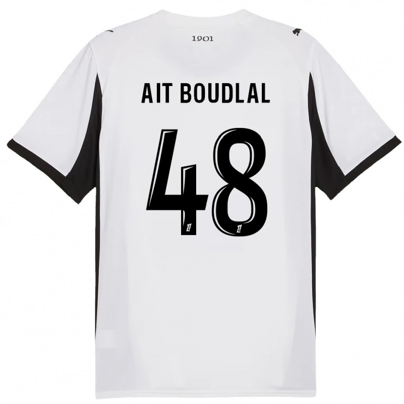 Danxen Mulher Camisola Abdelhamid Ait Boudlal #48 Branco Preto Alternativa 2025/26 Camisa Brasil