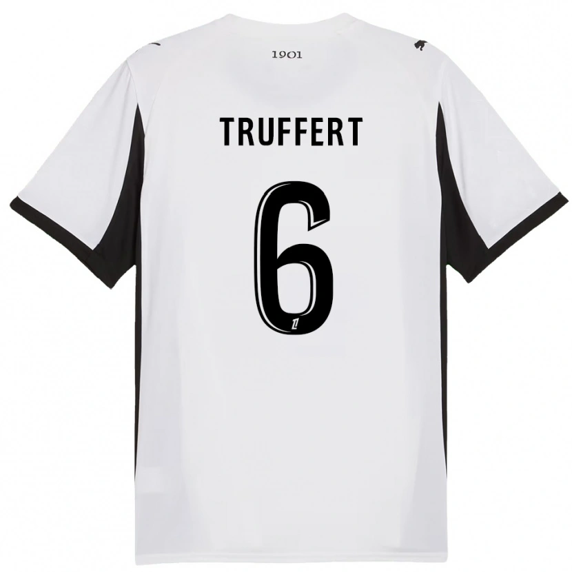Danxen Mulher Camisola Florian Truffert #6 Branco Preto Alternativa 2025/26 Camisa Brasil