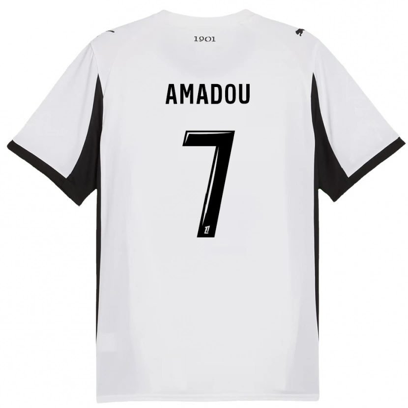 Danxen Mulher Camisola Amadou Diallo #7 Branco Preto Alternativa 2025/26 Camisa Brasil
