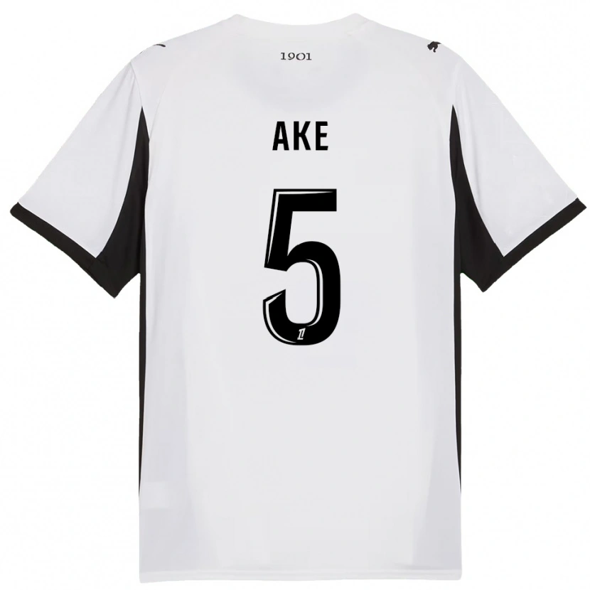 Danxen Mulher Camisola Junior Ake #5 Branco Preto Alternativa 2025/26 Camisa Brasil
