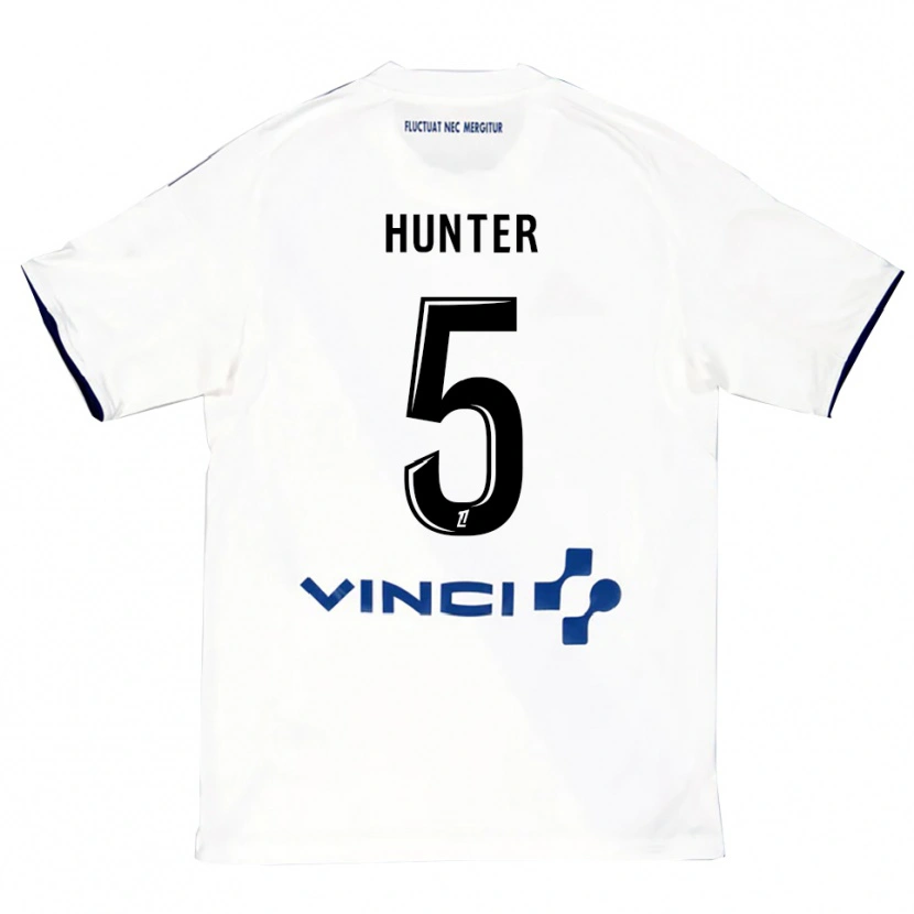 Danxen Mulher Camisola Sarah Hunter #5 Branco Azul Alternativa 2025/26 Camisa Brasil