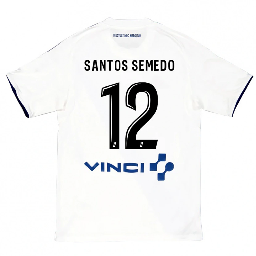 Danxen Mulher Camisola Ilyes Dos Santos Semedo #12 Branco Azul Alternativa 2025/26 Camisa Brasil