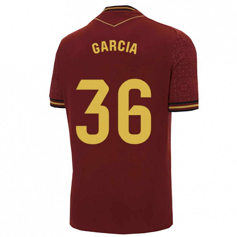 Danxen Mulher Camisola David García #36 Borgonha Dourado Alternativa 2025/26 Camisa Brasil