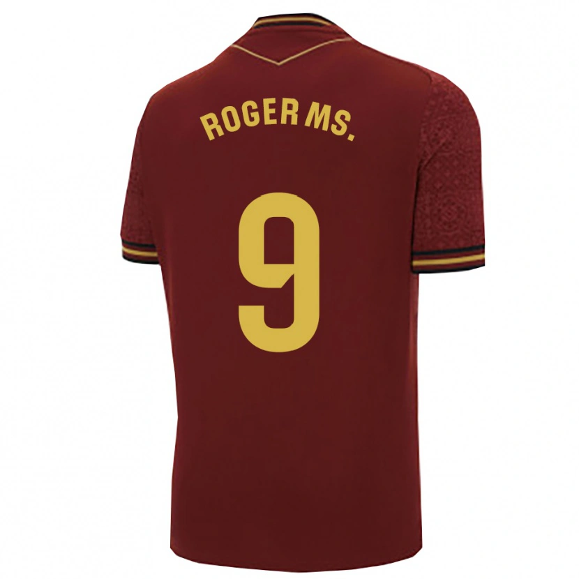 Danxen Mulher Camisola Roger Martí #9 Borgonha Dourado Alternativa 2025/26 Camisa Brasil