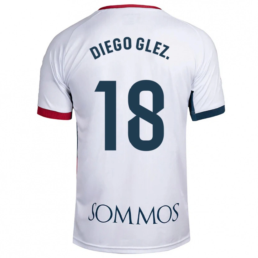 Danxen Mulher Camisola Diego González #18 Branco Vermelho Alternativa 2025/26 Camisa Brasil