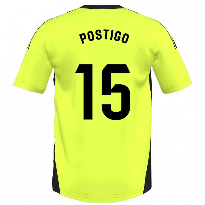 Danxen Mulher Camisola Sergio Postigo #15 Amarelo Fluorescente Alternativa 2025/26 Camisa Brasil