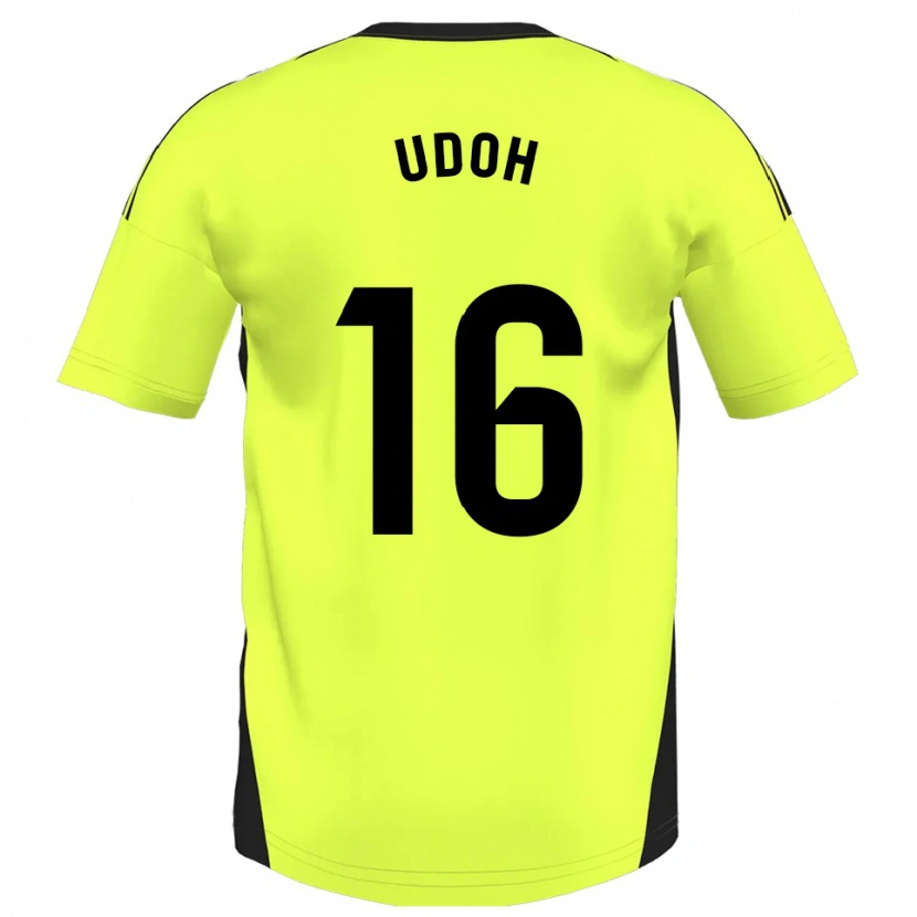 Danxen Mulher Camisola Isaac Udoh #16 Amarelo Fluorescente Alternativa 2025/26 Camisa Brasil