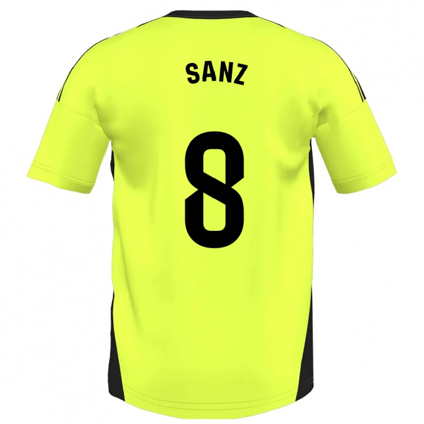 Danxen Mulher Camisola Álvaro Sanz #8 Amarelo Fluorescente Alternativa 2025/26 Camisa Brasil