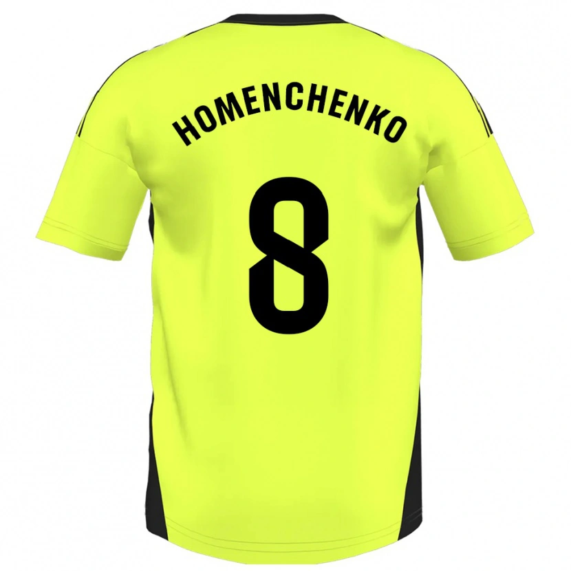 Danxen Mulher Camisola Santiago Homenchenko #8 Amarelo Fluorescente Alternativa 2025/26 Camisa Brasil