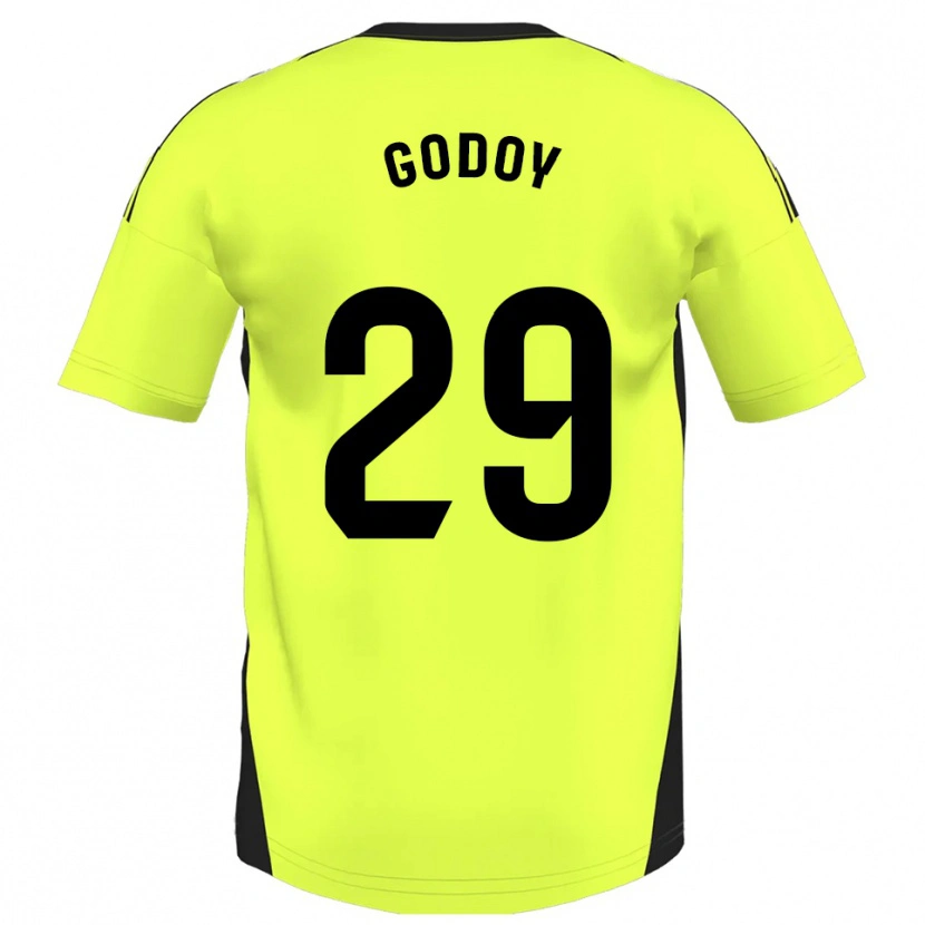 Danxen Mulher Camisola Alan Godoy #29 Amarelo Fluorescente Alternativa 2025/26 Camisa Brasil