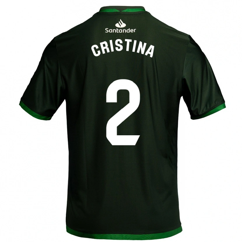 Danxen Mulher Camisola Cristina Muñoz García #2 Verde Escuro Alternativa 2025/26 Camisa Brasil