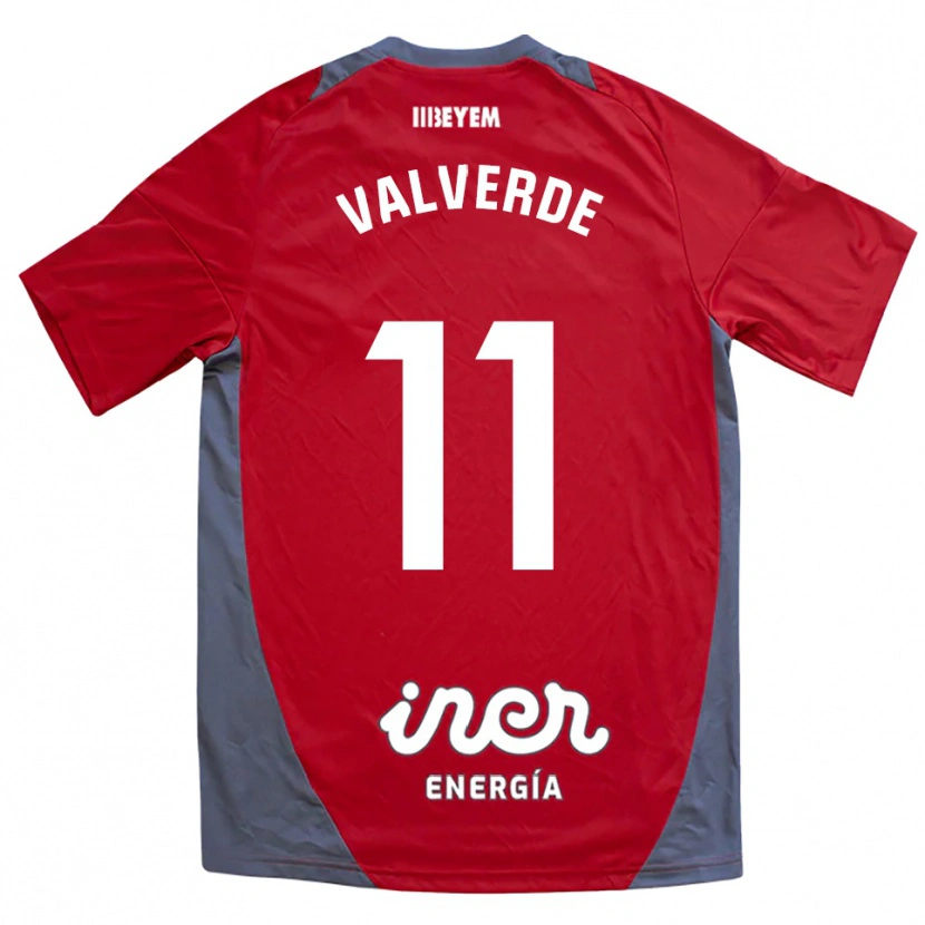 Danxen Mulher Camisola Victor Valverde #11 Vermelho Cinza Alternativa 2025/26 Camisa Brasil