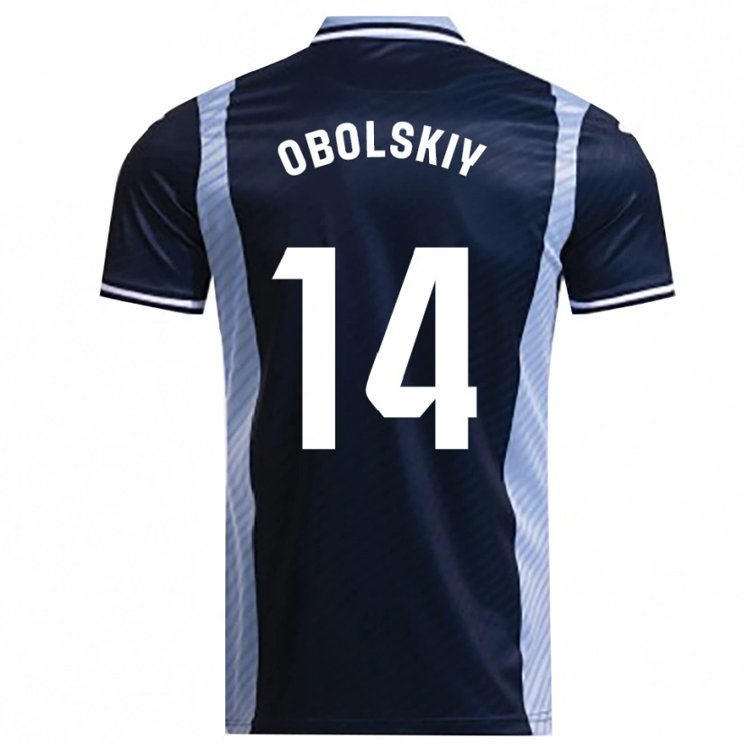 Danxen Mulher Camisola Nikolay Obolskiy #14 Azul Marinho Azul Celeste Alternativa 2025/26 Camisa Brasil