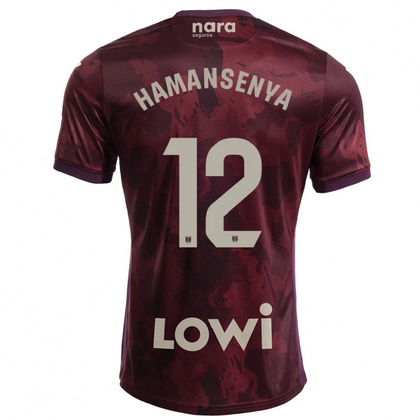 Danxen Mulher Camisola David Hamansenya #12 Borgonha Branco Alternativa 2025/26 Camisa Brasil