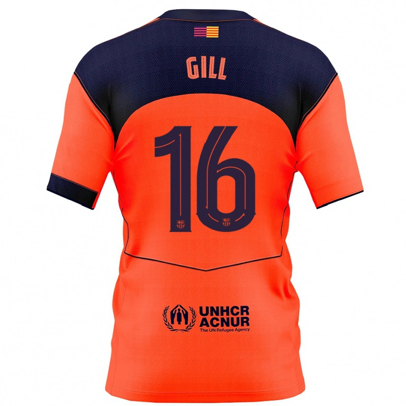 Danxen Mulher Camisola Adrian Gill #16 Laranja Marinho Terceiro 2025/26 Camisa Brasil