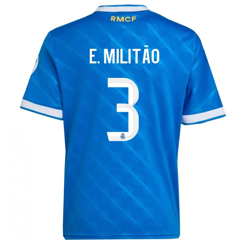 Danxen Mulher Camisola Éder Militão #3 Azul Branco Terceiro 2025/26 Camisa Brasil