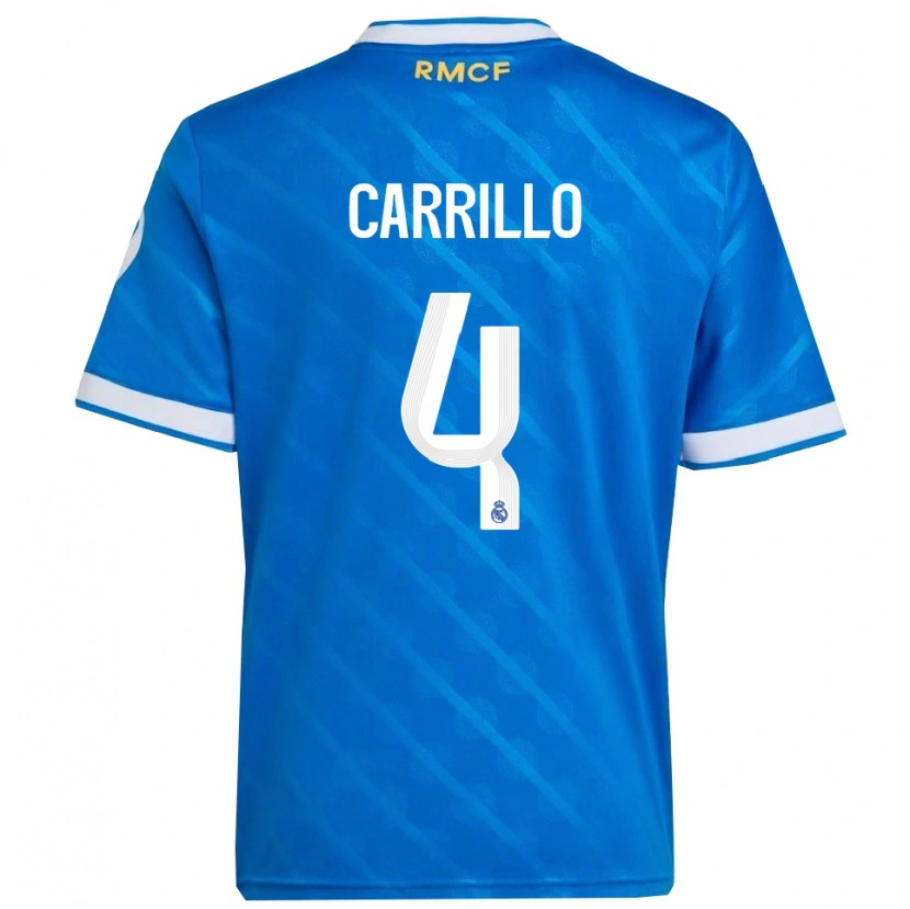 Danxen Mulher Camisola Alvaro Carrillo #4 Azul Branco Terceiro 2025/26 Camisa Brasil