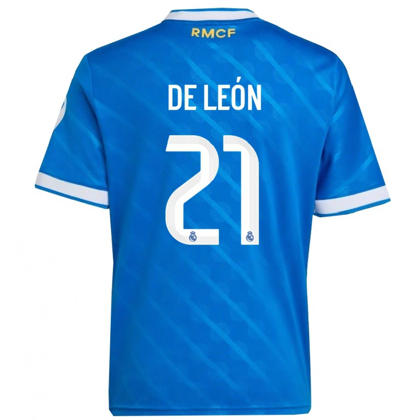 Danxen Mulher Camisola Jeremy De León #21 Azul Branco Terceiro 2025/26 Camisa Brasil