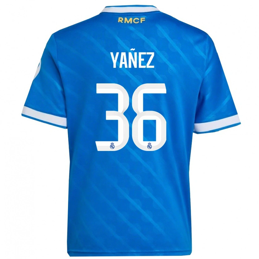 Danxen Mulher Camisola Daniel Yáñez #36 Azul Branco Terceiro 2025/26 Camisa Brasil