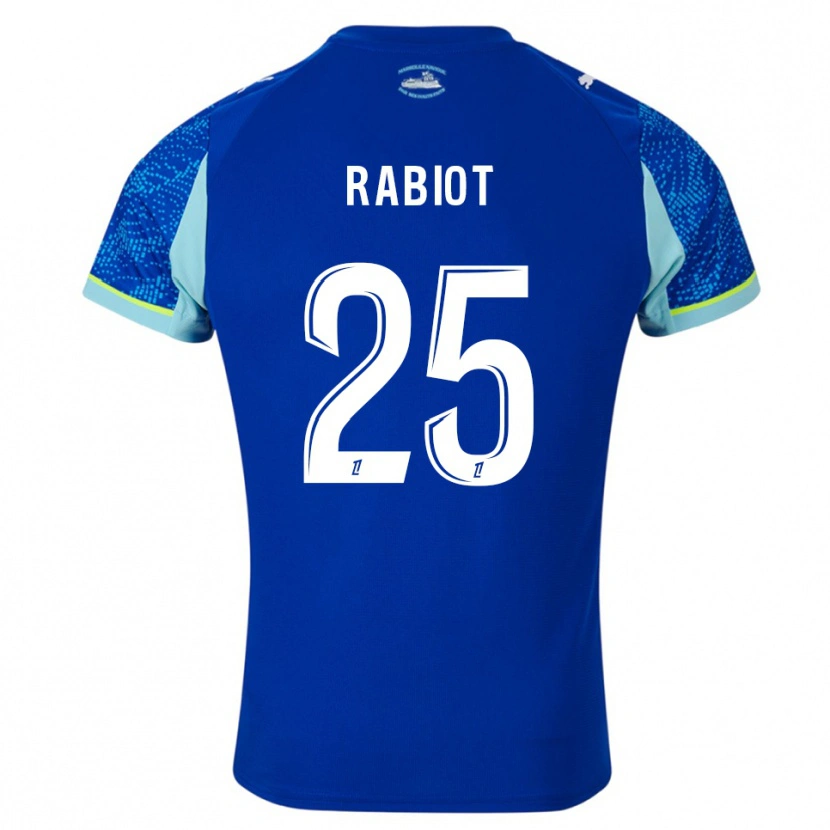 Danxen Mulher Camisola Adrien Rabiot #25 Azul Celeste Branco Terceiro 2025/26 Camisa Brasil