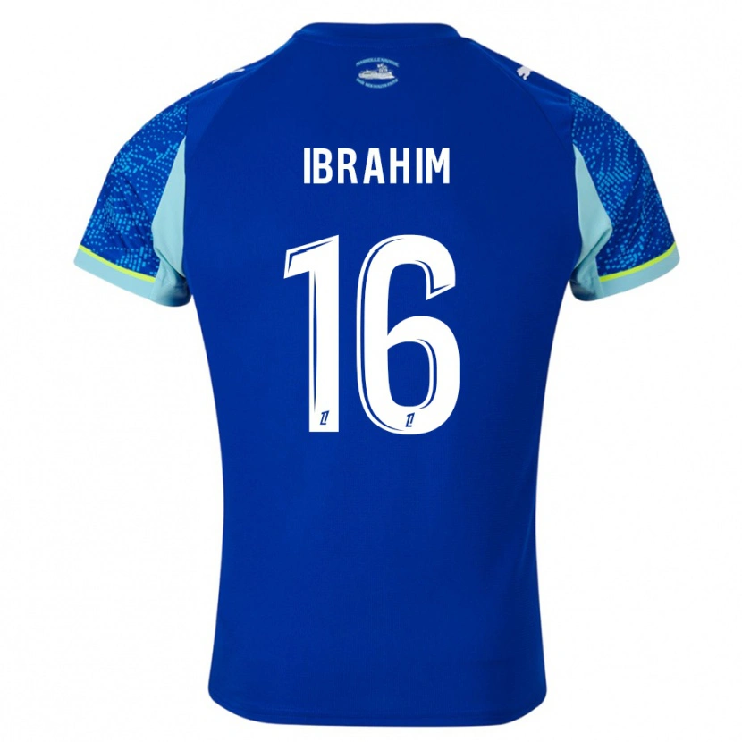 Danxen Mulher Camisola Ayman Ibrahim #16 Azul Celeste Branco Terceiro 2025/26 Camisa Brasil