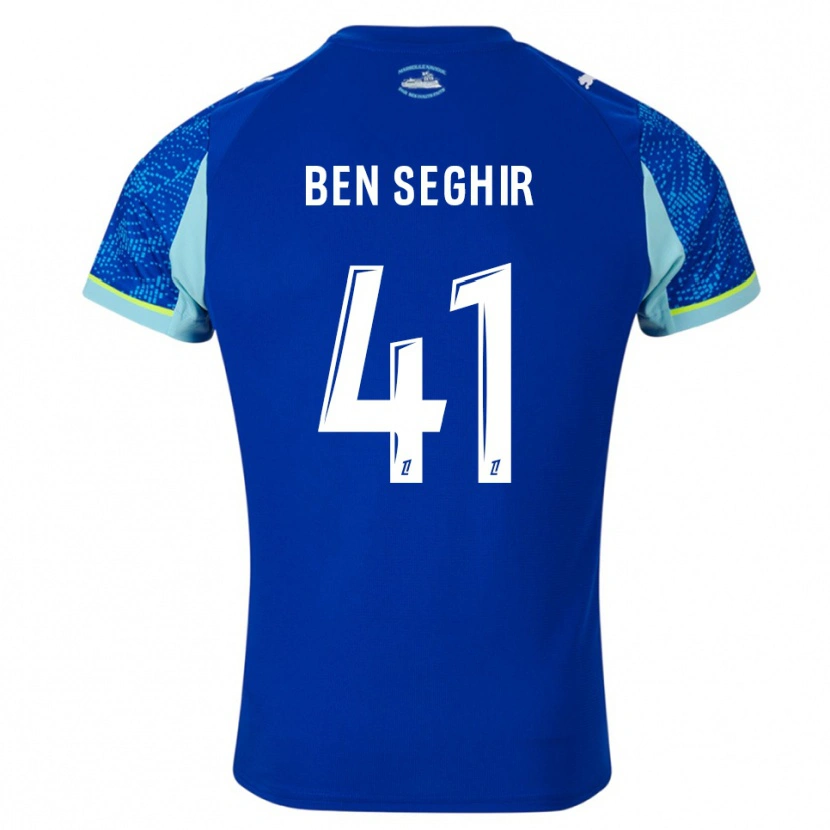 Danxen Mulher Camisola Salim Ben Seghir #41 Azul Celeste Branco Terceiro 2025/26 Camisa Brasil