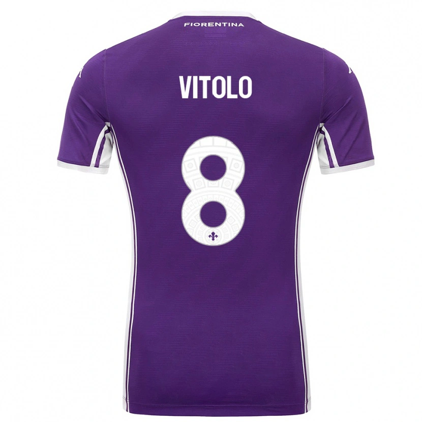Danxen Criança Camisola Federico Vitolo #8 Roxo Branco Principal 2025/26 Camisa Brasil