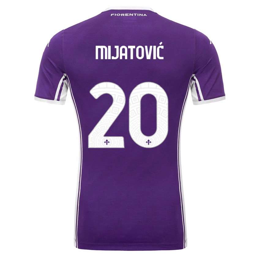 Danxen Criança Camisola Milica Mijatović #20 Roxo Branco Principal 2025/26 Camisa Brasil