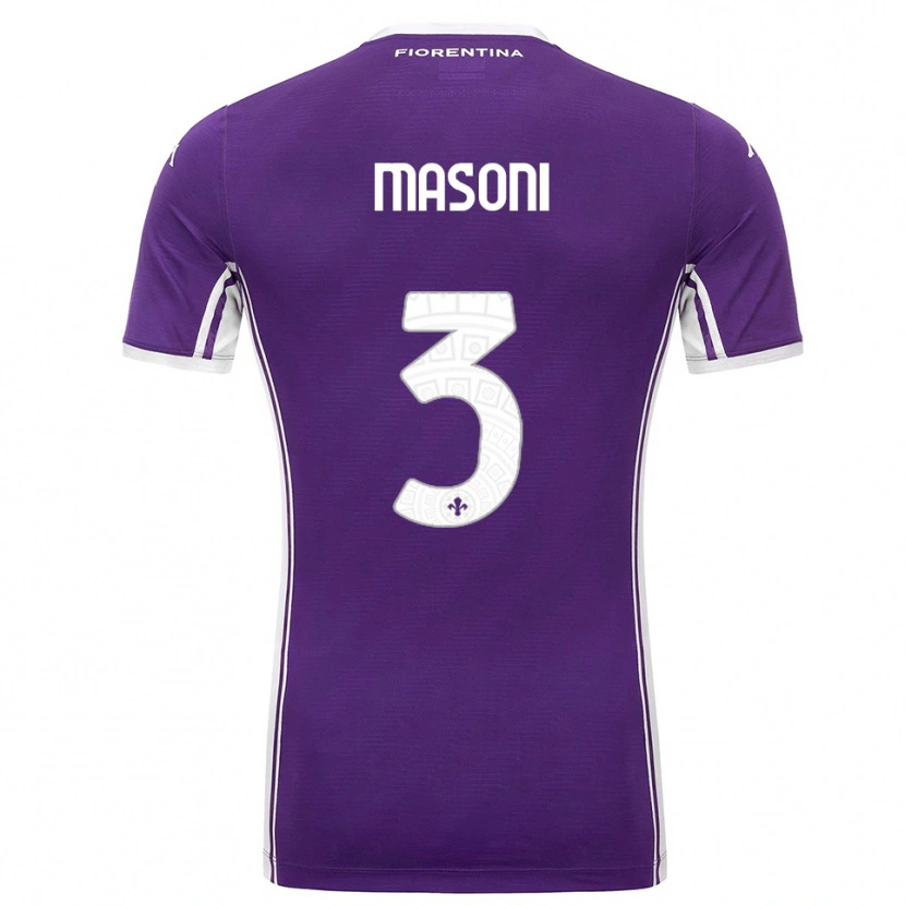 Danxen Criança Camisola Tommaso Masoni #3 Roxo Branco Principal 2025/26 Camisa Brasil