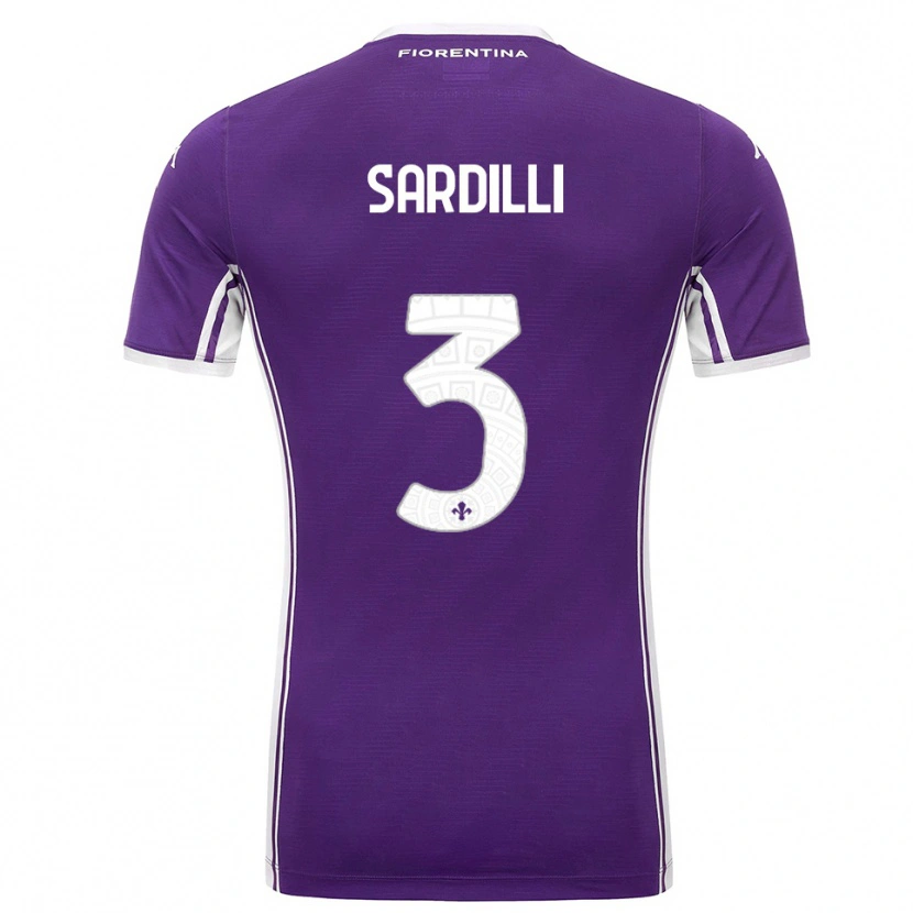 Danxen Criança Camisola Davide Sardilli #3 Roxo Branco Principal 2025/26 Camisa Brasil
