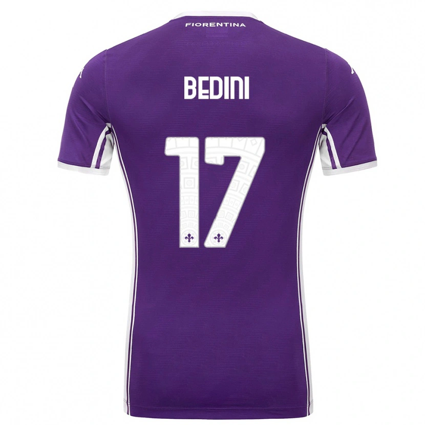 Danxen Criança Camisola Benedetta Bedini #17 Roxo Branco Principal 2025/26 Camisa Brasil