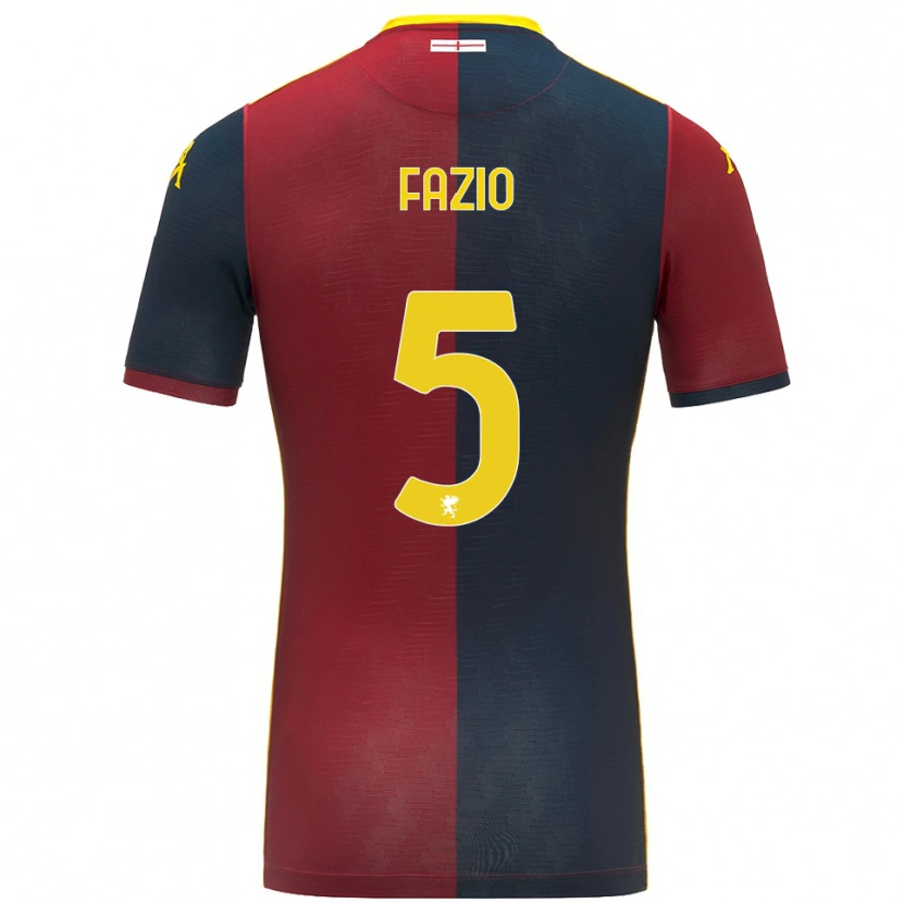 Danxen Criança Camisola Lorenzo Fazio #5 Vermelho Azul Royal Principal 2025/26 Camisa Brasil