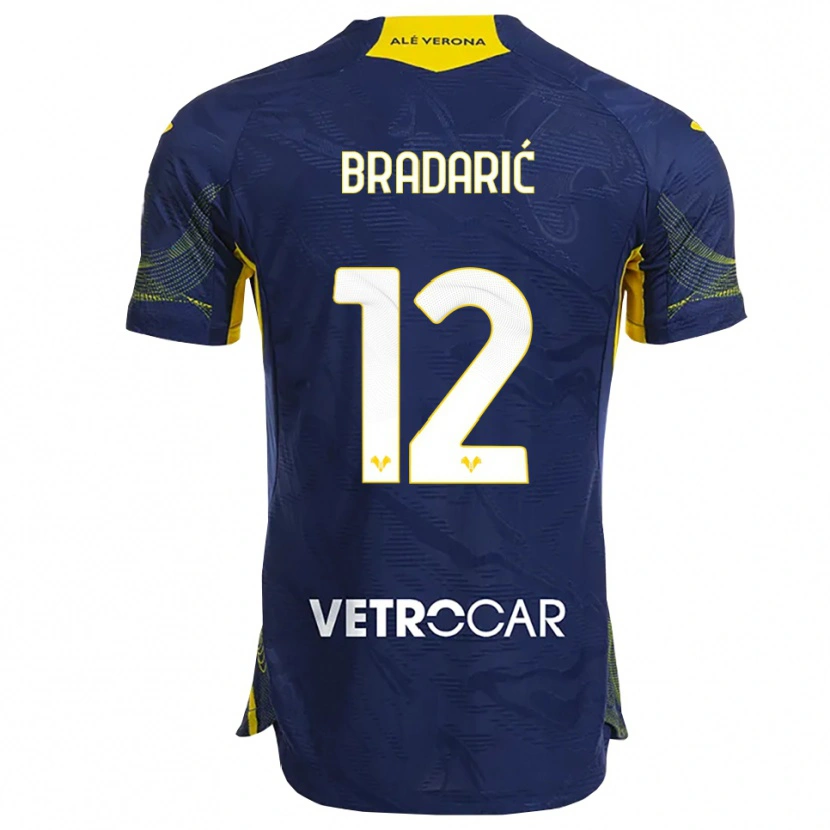 Danxen Criança Camisola Domagoj Bradarić #12 Marinho Amarelo Principal 2025/26 Camisa Brasil