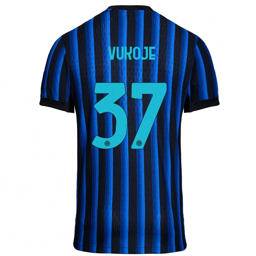 Danxen Criança Camisola Andrija Vukoje #37 Preto Azul Principal 2025/26 Camisa Brasil