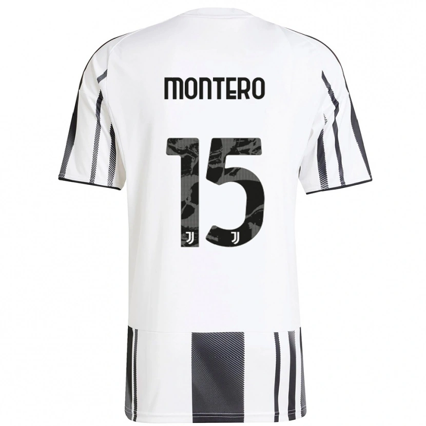 Danxen Criança Camisola Alfonso Montero #15 Branco Preto Principal 2025/26 Camisa Brasil
