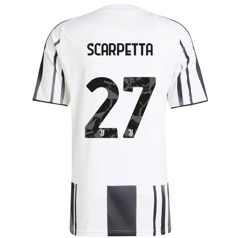 Danxen Criança Camisola Jacopo Scarpetta #27 Branco Preto Principal 2025/26 Camisa Brasil